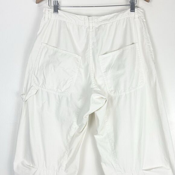 Nili Lotan Shon Pant 27" size 4 Off White  $375 Wide Bowleg Cropped Barrel Baggy - Picture 7 of 14